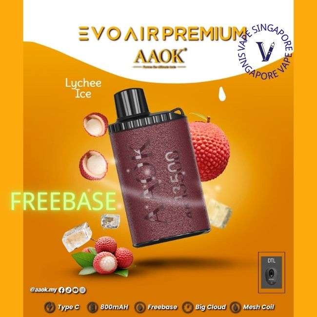 AAOK EVO AIR PREMIUM 13500 Puff FREEBASE - Vape Singapore SG Vape