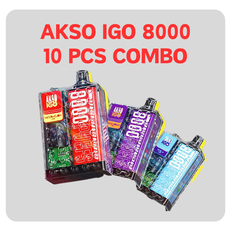Akso Igo 8000 Puff 10 Pcs Combo - Vape Singapore SG Vape