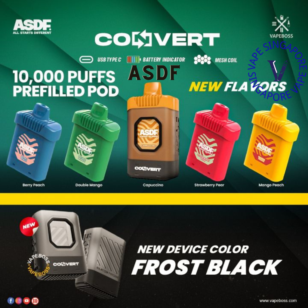 ASDF Convert 10,000 puff (Starter Kit Set) - Vape Singapore SG Vape